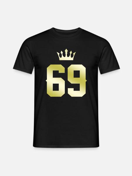 69 Zahl Krone - Männer T-Shirt - Schwarz