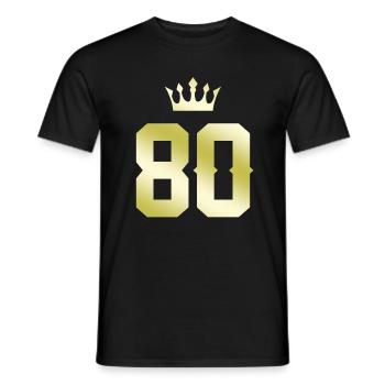 80 Zahl Krone - Männer T-Shirt - Schwarz - Vorne - AI Model Male 178 light (178cm)