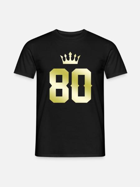 80 Zahl Krone - Männer T-Shirt - Schwarz