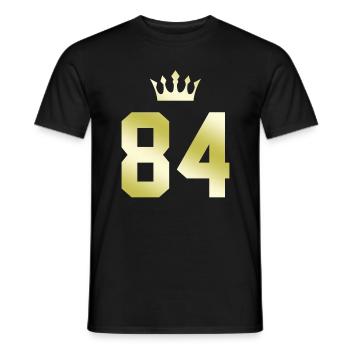 84 Number crown - Men's T-Shirt - black - Front - AI Model Male 178 light (178cm)
