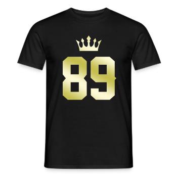 89 Number crown - Men's T-Shirt - black - Front - AI Model Male 178 light (178cm)