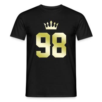 98 Number crown - Men's T-Shirt - black - Front - AI Model Male 178 light (178cm)