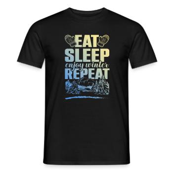 Manger Dormir profiter de Winter Repeat - T-shirt homme - noir - Devant - AI Model Male 178 light (178cm)