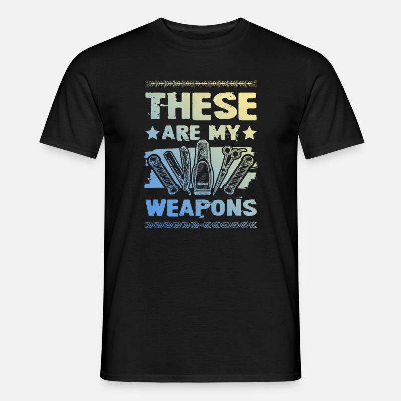 Barber weapons - Männer T-Shirt - Schwarz