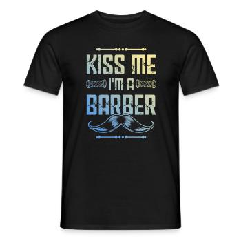 Embrasse-moi Barbier - T-shirt homme - noir - Devant - AI Model Male 178 light (178cm)
