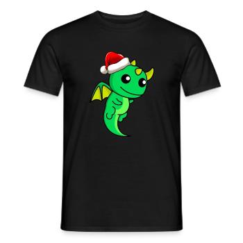 Drache Comic Weihnachten - Männer T-Shirt - Schwarz - Vorne - AI Model Male 178 light (178cm)