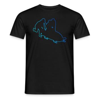 Bob fahren Bobbahn Bob Zweierbob Damen Bobsport - Männer T-Shirt - Schwarz - Vorne - AI Model Male 178 light (178cm)