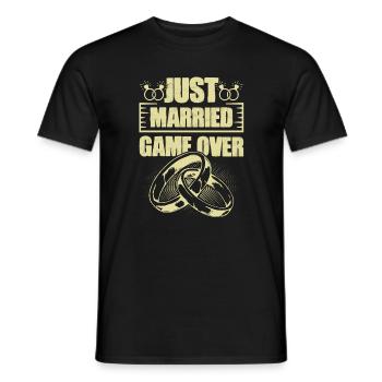 Just Married Game over - Men's T-Shirt - black - Front - AI Model Male 178 light (178cm)