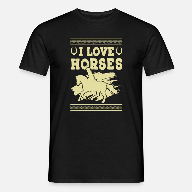I love Horses - Männer T-Shirt - Schwarz