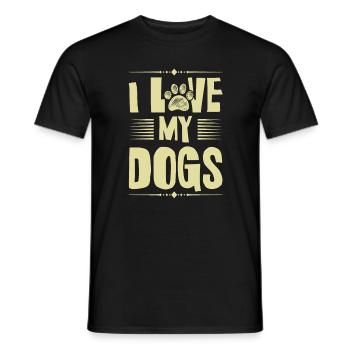 J’aime mes chiens - T-shirt homme - noir - Devant - AI Model Male 178 light (178cm)