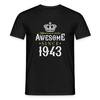 Awesome Since (1943) - Men's T-Shirt - black - Front - AI Model Male 178 light (178cm)