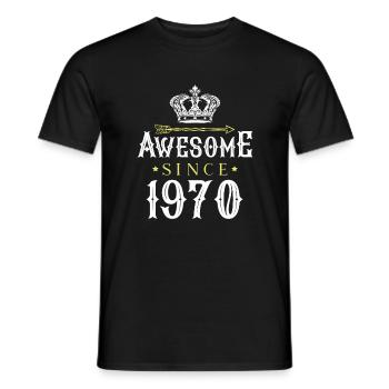 1970 génial depuis - T-shirt homme - noir - Devant - AI Model Male 178 light (178cm)