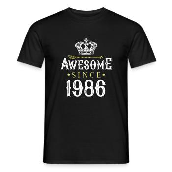 Awesome Since (1986) - Men's T-Shirt - black - Front - AI Model Male 178 light (178cm)