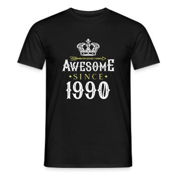 1990 awesome since - Men's T-Shirt - black - Front - AI Model Male 178 light (178cm)