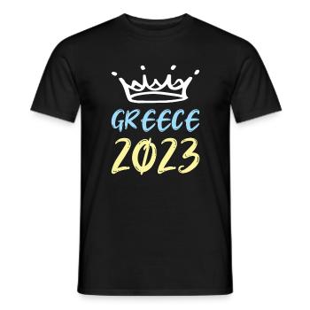 Grèce 2023 - T-shirt homme - noir - Devant - AI Model Male 178 light (178cm)