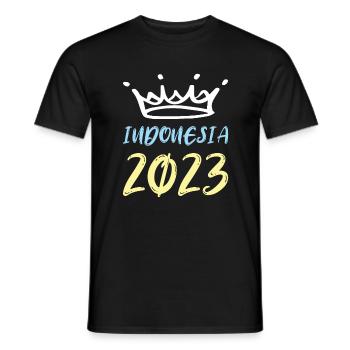 Indonésie 2023 - T-shirt homme - noir - Devant - AI Model Male 178 light (178cm)