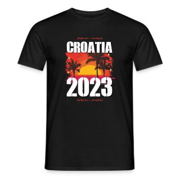 Croatia 2023 - Men's T-Shirt - black - Front - AI Model Male 178 light (178cm)