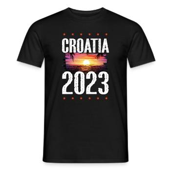Croatia 2023 - Men's T-Shirt - black - Front - AI Model Male 178 light (178cm)