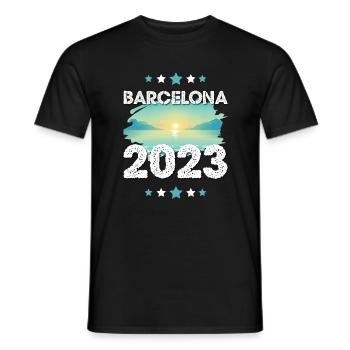 Barcelona 2023 - Männer T-Shirt - Schwarz - Vorne - AI Model Male 178 light (178cm)