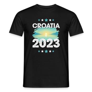 Croatia 2023 - Men's T-Shirt - black - Front - AI Model Male 178 light (178cm)