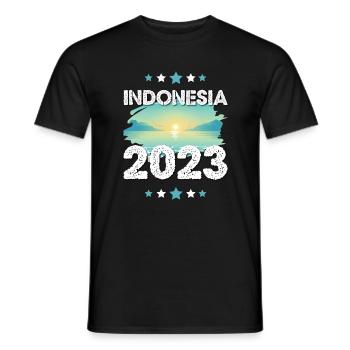Indonesia 2023 - Men's T-Shirt - black - Front - AI Model Male 178 light (178cm)