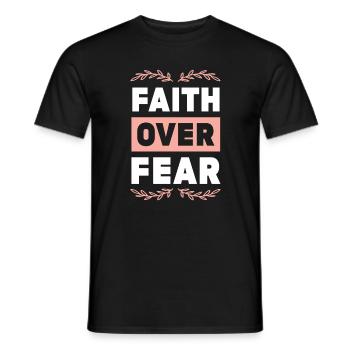 La foi biblique sur la peur - T-shirt homme - noir - Devant - AI Model Male 178 light (178cm)