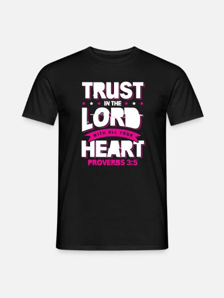 bibel herz vertrauen - Männer T-Shirt - Schwarz