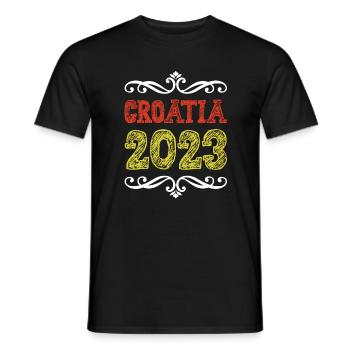 Croatia 2023 - Men's T-Shirt - black - Front - AI Model Male 178 light (178cm)
