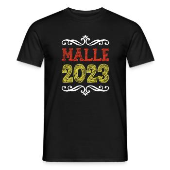 Malle 2023 - Men's T-Shirt - black - Front - AI Model Male 178 light (178cm)
