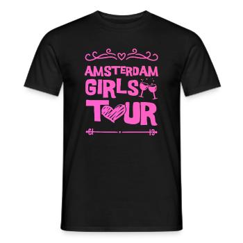 Amsterdam Girls Tour - T-shirt homme - noir - Devant - AI Model Male 178 light (178cm)