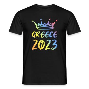 Greece 2023 - Männer T-Shirt - Schwarz - Vorne - AI Model Male 178 light (178cm)