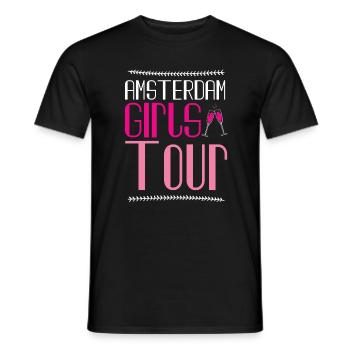 Amsterdam Girls Tour - T-shirt homme - noir - Devant - AI Model Male 178 light (178cm)