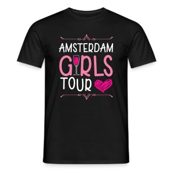 Amsterdam Girls Tour - T-shirt homme - noir - Devant - AI Model Male 178 light (178cm)