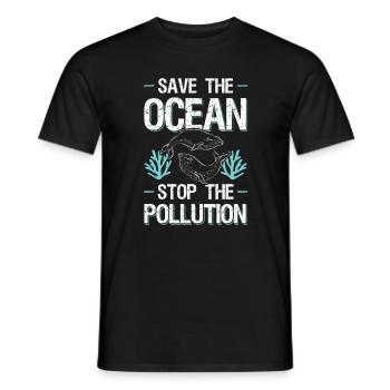 Protection contre l’arrêt Save the Ocean - T-shirt homme - noir - Devant - AI Model Male 178 light (178cm)