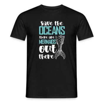 save the ocean meerjungfrau - Männer T-Shirt - Schwarz - Vorne - AI Model Male 178 light (178cm)
