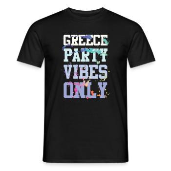 Greece Party Vibes - Men's T-Shirt - black - Front - AI Model Male 178 light (178cm)