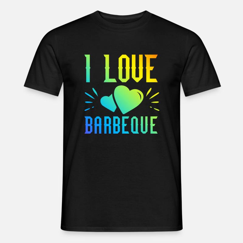 Ich liebe Barbeque - Männer T-Shirt - Schwarz