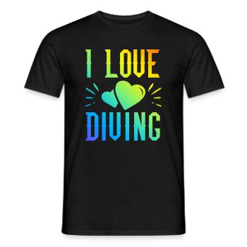 I love diving - Men's T-Shirt - black - Front - AI Model Male 178 light (178cm)