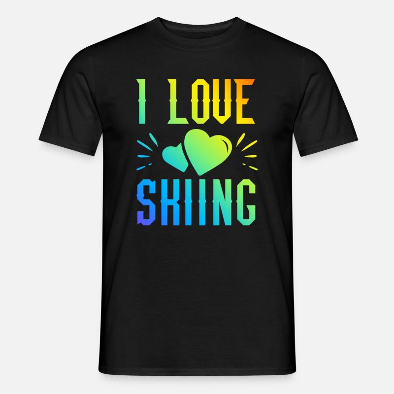 Ich liebe Skiing - Männer T-Shirt - Schwarz
