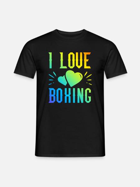 Ich liebe Boxen - Männer T-Shirt - Schwarz