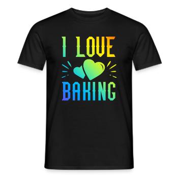 I love baking - Men's T-Shirt - black - Front - AI Model Male 178 light (178cm)
