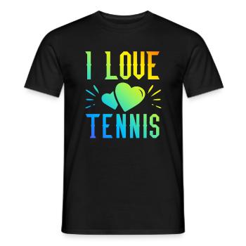 Ich liebe Tennis - Männer T-Shirt - Schwarz - Vorne - AI Model Male 178 light (178cm)
