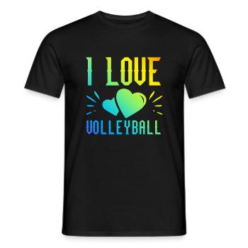 I love volleyball - Men's T-Shirt - black - Front - AI Model Male 178 light (178cm)