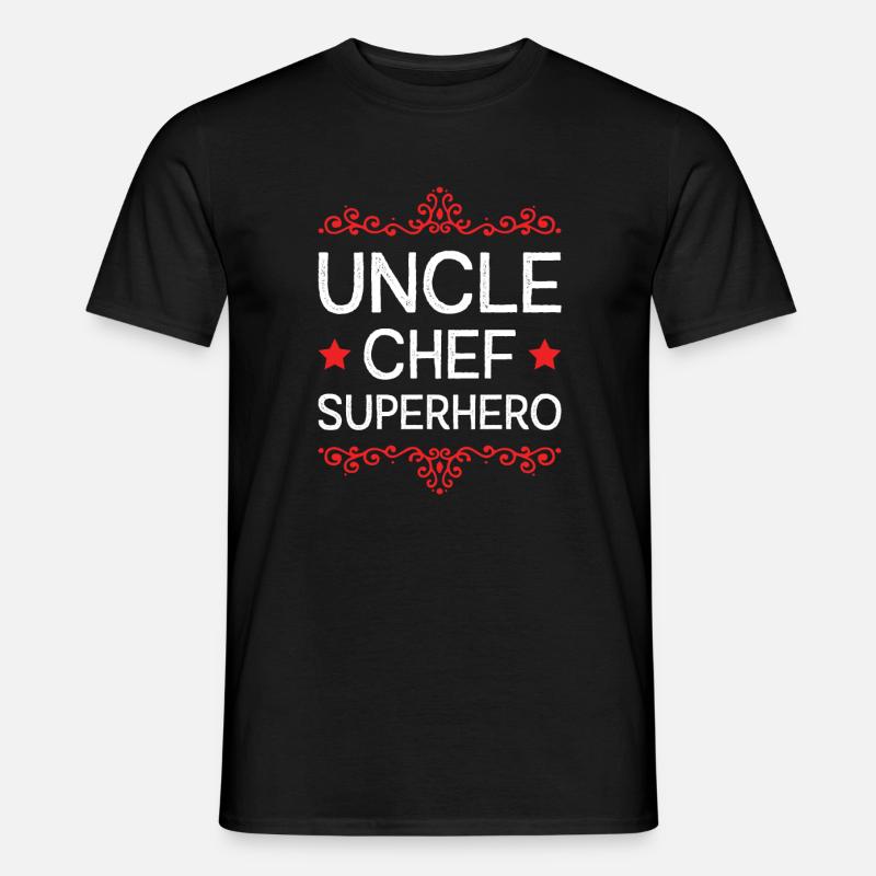 Onkel Chef Superheld - Männer T-Shirt - Schwarz