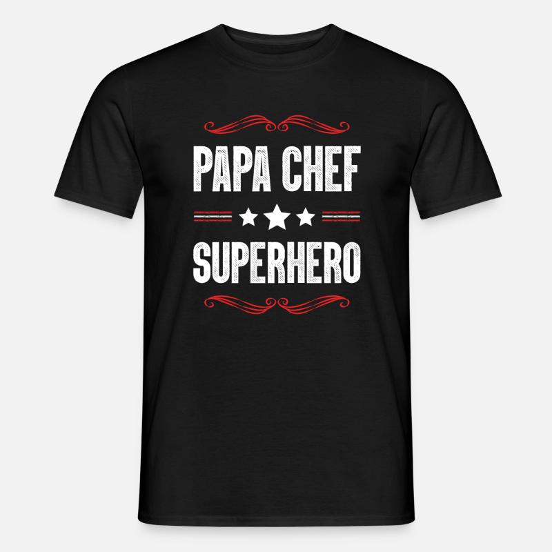 Papa Chef Superheld Dad - Männer T-Shirt - Schwarz