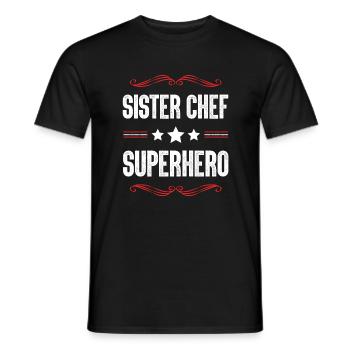 Sœur Super-héroïne - T-shirt homme - noir - Devant - AI Model Male 178 light (178cm)