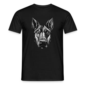 Portrait de chien doberman - T-shirt homme - noir - Devant - AI Model Male 178 light (178cm)