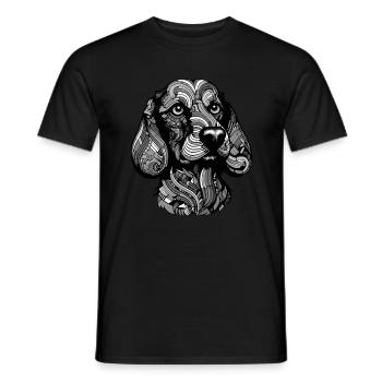 Teckel Portrait de chien teckel - T-shirt homme - noir - Devant - AI Model Male 178 light (178cm)