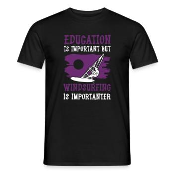 bildung windsurfen - Männer T-Shirt - Schwarz - Vorne - AI Model Male 178 light (178cm)