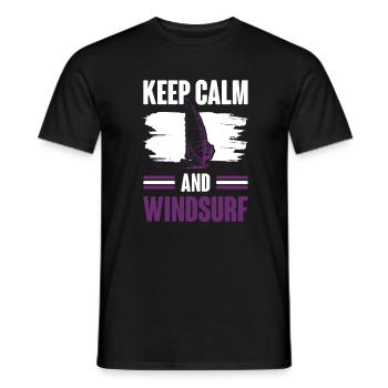 keep calm windsurfen - Männer T-Shirt - Schwarz - Vorne - AI Model Male 178 light (178cm)
